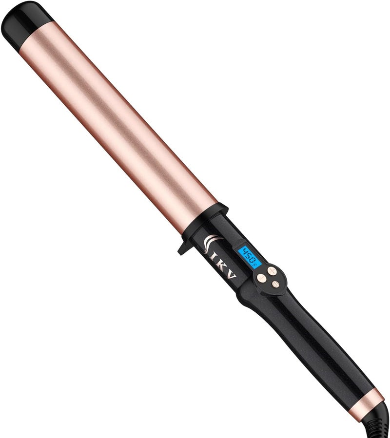IKV 1 1/2 Inch Large Curling Wand for Long Hair, Dual Voltage Hair Curling Iron Wand Ceramic Extra Long Barrel,10 Adjustable Temp - Image 1